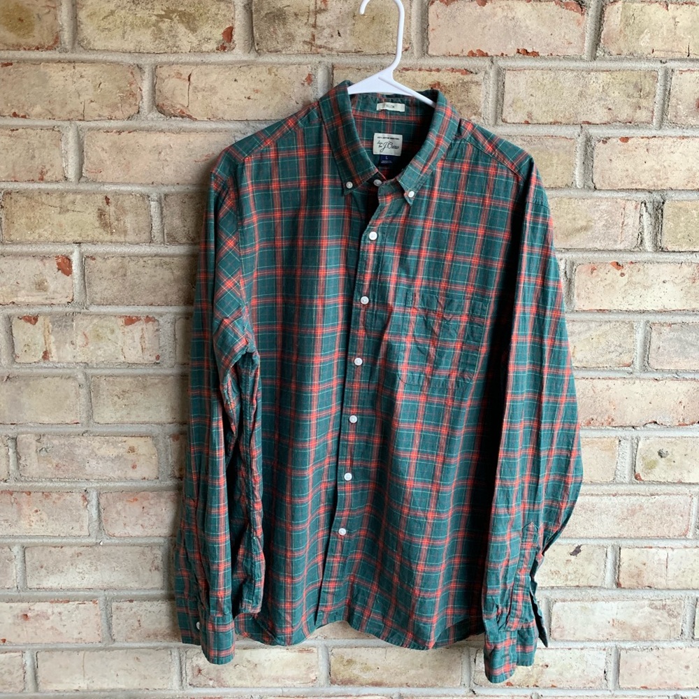 Men’s J.Crew Slim Plaid Button Down - Size L EUC
